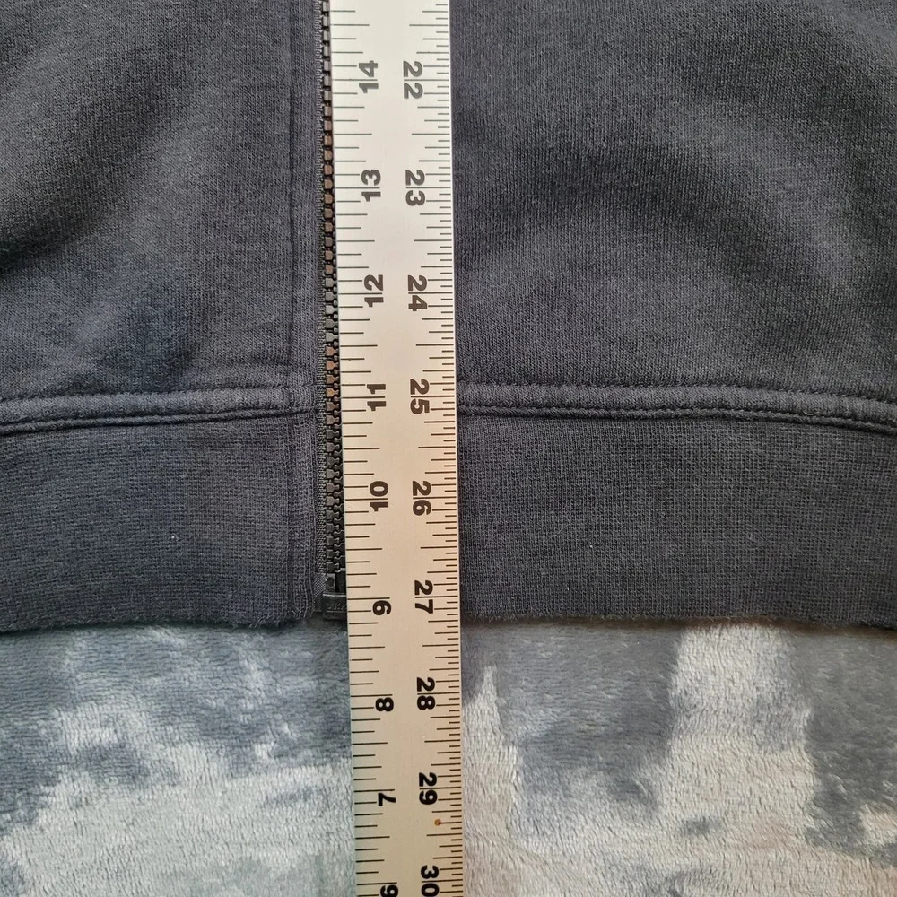 Nike Mens Full Zip Funnel Neck Hoodie Black Fleece Sweatshirt Medium Embroidered